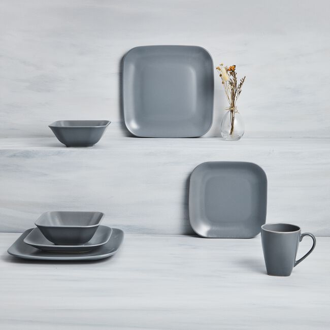 Abney & Croft Square Grey 6" Cereal Bowl